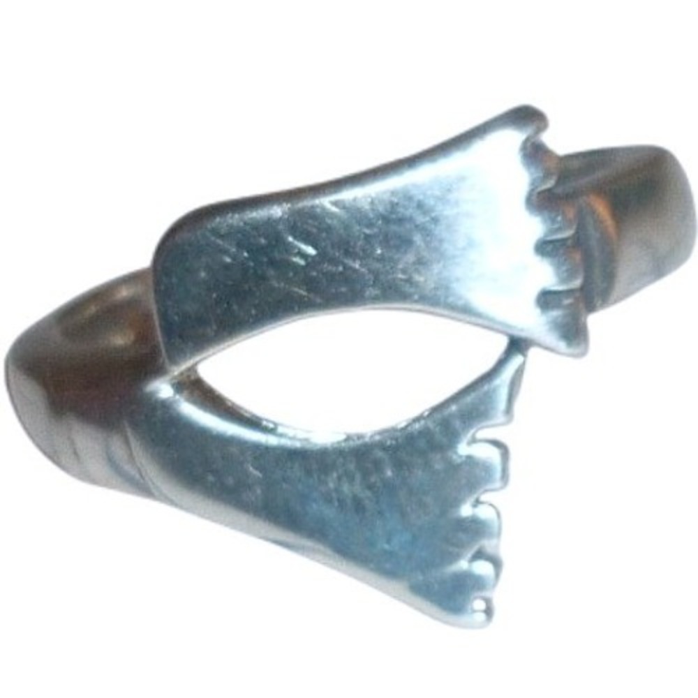 Sterling Silver Baby Feet Bypass Ring Size 7 .925 Signed Hallmark B Keepsake